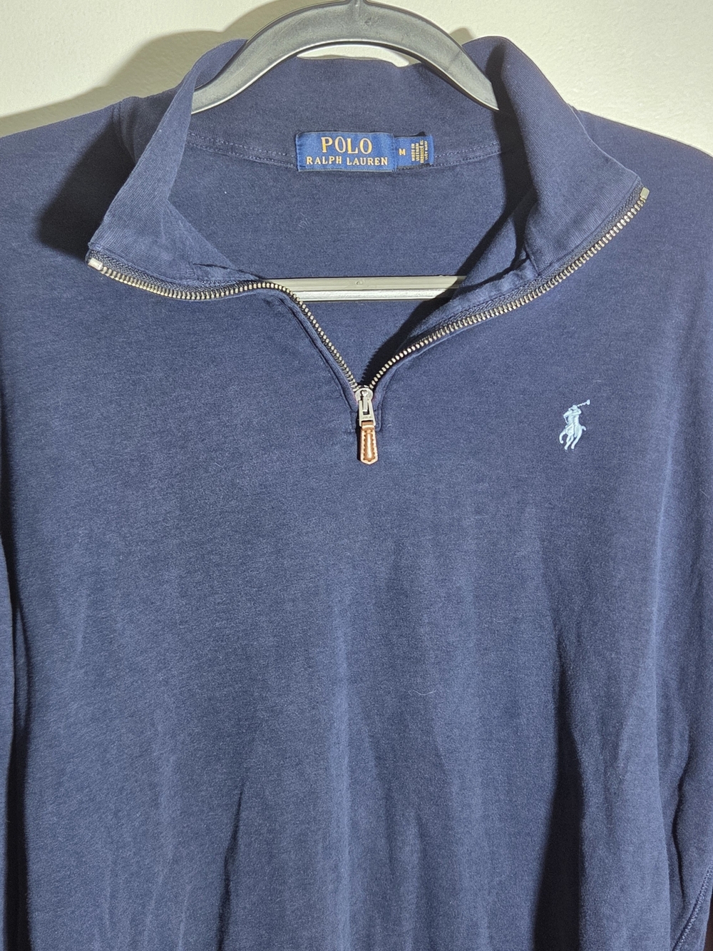 Polo Ralph Lauren Men's Quarter Zip Long-Sleeve Navy Size Medium